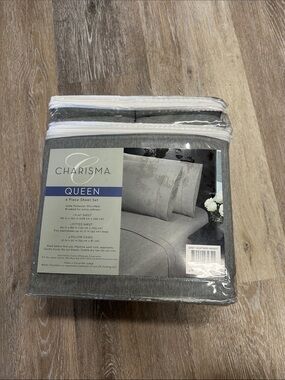 Charisma Queen 6-Piece Sheet Set in Grey Heather